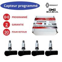 4x capteurs TPMS programmés 433 MHz pour Dacia / Smart / Renault – Dokker Duster Lodgy Logan Sandero Forfour