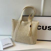 Summer lazy wind straw woven bag women's new versatile large-capacity commuter tote bag fashionable foreign woven bag