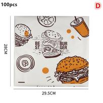 100 Sheets Wax Paper Food Grade Grease Paper Food Wrappers Wrapping Paper For Bread Sandwich Burger Fries Oil Paper Baking Tools
