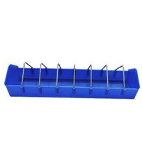 Bird Quail Durable Chicken Duck Pigeon Feeder Food Dispenser Feeding Dish Slot Container mėlyna
