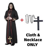 Men's Medieval Priest Costume For Cosplay And Halloween Cotton Blend Fabric, Available In M, L, Xl S