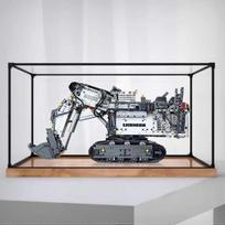 Display Case For 42100 Excavator With Dustproof Transparent Panels And Wood Grain Base  WSLIHV
