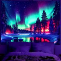 Tapestry bvbox dark night fantasy aurora 75x100 juoda