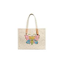 COACH shoulder bag Lil Nas joint model 43 snap button closure butterfly print canvas and glove tanned leather tote tote shopping hand women's balta