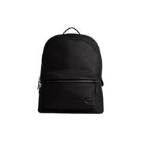 COACH 30 Logo Logo Zipper Closure Polished Pebble Texture Commuting Leather Backpack Backpack Large Men's Black juoda