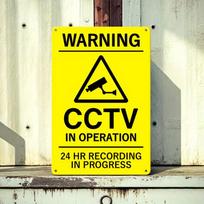 Mfoever Tin Sign Vintage Warning CCTV In Operation HR Recording In Progress Tin Sign Retro Security Camera Metal Wall Art Rustic Safety Decor 20x30cm