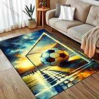 Futbolo kamuolio ir vartų rašto kilimas miegamajam, svetainei, lovos šonui, sofai, grindų kilimėlis, modernus namų dekoras, didelio dydžio kilimas 40cm x 60cm
