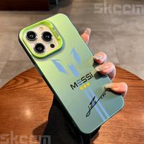 Messi Football Superstar Design Electroplate Silver Phone Case For iPhone 15 16 14 13 12 11 Pro Max XS X XR 7 8 Plus Cover iPhone 16