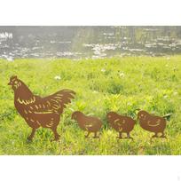 4PCS Animal Stakes, Chicken Silhouette , Statue Decor Lawn
