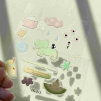 Kawaii 3D Snowman Puppy Crystal Drop Stickers DIY Decor for IPad Laptop Phone Case