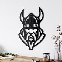 Vikingų kario dekoras, metalo vikingų dekoras, metalo sienų dailė, vikingų siluetas, Šiaurės šalių mitologijos menas, metaliniai sienų apmušalai, interjero dekoravimas 13"W x 18"H / 33x45cm juoda