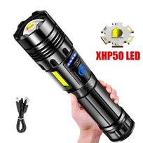 Galingas žibintuvėlis Ilgo nuotolio 1500M Fakelas 8000LM Lempa Įkraunamas LED žibintas COB šviesos Įmontuota 3600mAh baterija Blykste B-1200mAh