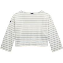 Polo Ralph Lauren Laiski medvilniniai dryžuoti jūreiviški marškinėliai Moteriški viršutiniai drabužiai Mėlyni balti WMPOKNINC020208-400 L white