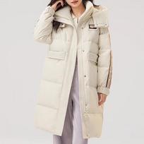 SNOWFLYING Women's Mid-Length Down Jacket X40144958F 155 smėlis