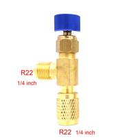 R410A R22 Refrigerant Charging Valve Liquid Safety Adapter Flow Control Ball Valve for R410A R22 Air Conditioner Manifold