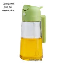470 ml stiklinis dvigubos paskirties aliejaus dozatorius: Didelės talpos, spaudžiamo tipo, nevarvantis purškiamasis buteliukas virtuvei.
