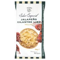 Kukurūzų tortilijų traškučiai SABOR ESPECIAL, su jalapeno pipirais, kelendra ir laimu, 120 g