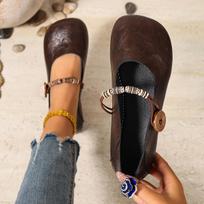 Women Flats Comfortable Soft Leather Loafers Mary Jane Flat Shoes Women Spring Summer New Sneakers Women Casual Vintage Shoes 35 ruda
