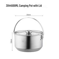 OEING Outdoor Camping Stainless Steel Cook Pot One Size