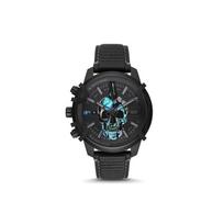 Dyzelinis kvarcinis laikrodis Odinis dirželis Juodas ciferblatas Multifunkcinis chronografas Kalendorius Vyriški laikrodžiai Mėlynas DZ4576 Regular Watch Box,Black Dial