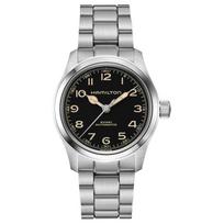 Hamilton Khaki Field Series Automatic Mechanical Movement 100m Water Resistant Watch 38mm Black Dial Stainless Steel Bracelet Unisex watches H70405130 Regular Watch Box