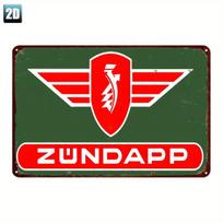 Vintage Zündapp Motorcycle Logo Metal Tin Sign  Retro Garage Decor with Red  White Wings HeavyDuty Construction Co aluminum 20x30cm