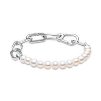 Pandora Me Personalizuojama Surinkimo Apyrankė Moteriškos Apyrankės Sidabrinė Balta Gėlavandenių Perlų 599694C01 Box+Shopping Bag,17.5