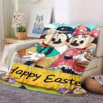 1pc. Easter Theme Mickey and Minnie Mouse Plush Toy, Soft Home Decorative Blanket for Room Decorationz010 130cmx150cm