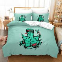 3D Print Anime JoJo Bizarre Adventure Jotaro Kujo Bedding Set Boys Girls Twin Queen Size Duvet Cover Pillowcase Bed Kids Adult 135x200cm