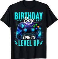 Birthday Boy Time to Level Up Video Game Birthday Gamer Boys T-Shirt 2XL