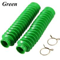 1Pair High Quality Universal New Front Fork Cover Gaiters Boots Case Motorcycle Rubber Protector žalia
