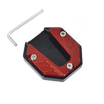 Sturdy Motorcycle Side Stand, Bike Aluminum Alloy Foot Pad Support Plate, Kickstand Extension Accessory raudona