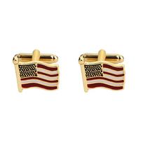 2 Pcs/Set America Flag Cufflinks USA Patriot Gold Men's Cuff Links For Shirt Blouse Jewelry Accessories