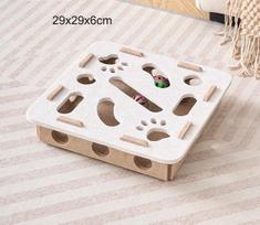 Puzzle Cat Toy Interactive Felt Maze Box With Jingle Balls - Fun Kitten Enrichment Activity Game For Indoor Cats