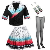 Demon Slayer Kimetsu no Yaiba Cosplay Costume, Kimono Style JK Uniform for Anime Fans & Halloween Parties XS balta