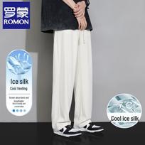 Men's Ice Silk Straight Leg Casual Pants L smėlis