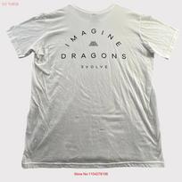 Imagine Dragons Evolve Print T Shirt Mens 2XL White Band vintage Washed Soft Slightly homme streetwear Top For Everyday Wear S įvairiaspalvis