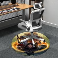 Elden Ring Office Round Area Rug, Indoor Mat Suitable For Office, Under Office Chairs Bedroom Living Room Home Decor, DT1212094 80cm by 80cm