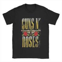 Men's Guns N Roses T Shirts 100% Cotton Tops Funny Short Sleeve Crewneck Tees 4XL 5XL  T-Shirts S įvairiaspalvis