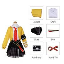 Project Sekai Colorful Stage Tenma Saki Cosplay Costume, Yellow & Black Stage Outfit for Anime Fans & Performances XS