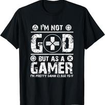 Gaming God T Shirt Pro Gamer Funny Retro S įvairiaspalvis
