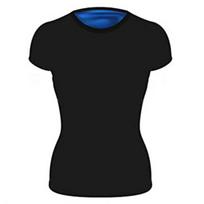 Sauna Top Heat Trapping Round Sweat Suit Women Body Shaper Neck Soft Sleeve for Workout L mėlyna/juoda