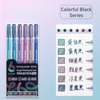 6pcs Acrylic Paint Markers Gel Ink Vintage Marker Liner 1.0mm Fine Tip DIY Craft Painting Drawing Stationery Gift A3113