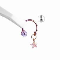 Internal Thread Titanium Septum Barbell ASTM F136 Titanium Gradient Piercing Jewelry  Y2K Aesthetic Style 4