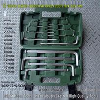 Hao Gong 13-Piece Extra-Long Ball-End Hex Key Set, Matte Finish w/ Plastic Case
