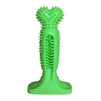 Dog Toothbrush Stick Toy Spiky Textured Dog Chew Toy Puppy Teething Toy for Efficient Tooth Cleaning Aggressive Chewers Training žalia