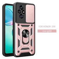 For Honor 200 lite Case Honor 200 Cover Honor 200 Pro Case Magnetic Ring Holder Armor Phone Case Slide Camera Protect Back Cover Honor 200