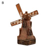 Retro stiliaus vėjo malūno dekoras Gražus rankų darbo dervos vėjo malūno modelis namams B brown