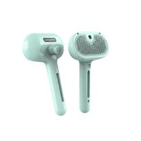 Pet Grooming Brush with Detangling Spray Function Hair Removal Tool for Cats and Dogs Fur Cleaning and Shedding Control Groomer One Size žalia