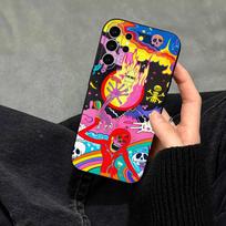 Psychedelic Skeleton Party Phone Case For Samsung S25,S24,S21,S22,S23,S30,Ultra,S20,Plus,Fe,Note,10,9,5G Black Cover Samsung S20ULTRA5G